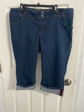 Lee Dark Blue Cropped Denim Capri Jeans